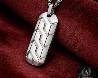 Collier personnalisé en argent pour bande de roulement de pneu : cadeau pour amateur de voitures en acier inoxydable