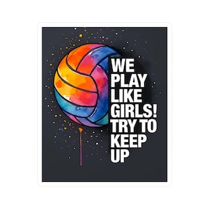 Colorful Volleyball Kiss-Cut Stickers | Sports Decor, Girls Sports, Laptop Stickers, Motivational Stickers, Gift for Athletes