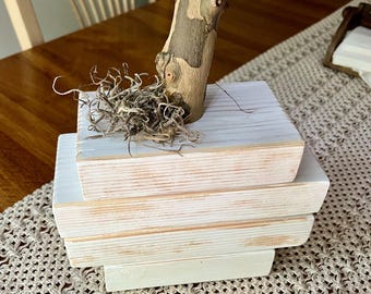 Calabaza rústica de madera hecha a mano - Grande