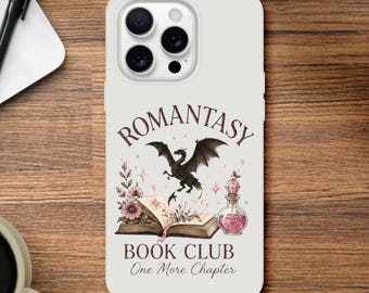 Romantasy Book Club Phone Case: Dragon, Open Book, Potion Design (Flexi)