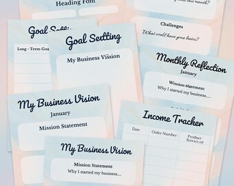 62-Page Small Business Planner | Printable and Canva Editable | Finance, Marketing, Goal Setting, Reflection & Productivity