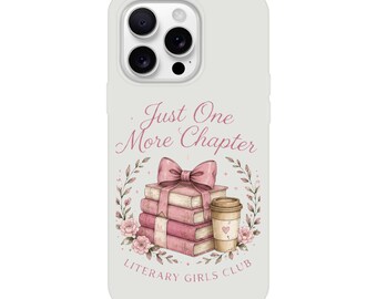 Literary Girls Club Book Stack Phone Case – Frosty Transparent Protective Cover