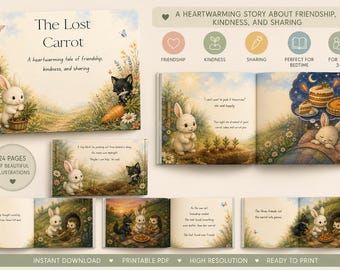 The Lost Carrot Storybook | Watercolor Bunny Fox Friendship Tale (Digital Download)