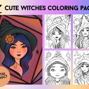 Cute Witches Coloring Pages