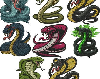 Emroidy Snake Snake Embroidery Design, Magic Snake Embroidery, Venomous Snake ...