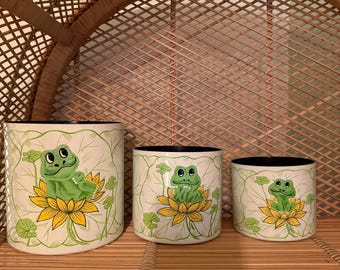 Conjunto de latas vintage Sears Neil The Frog de 1977