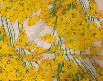 Copriletto singolo vintage anni '70 con motivo floreale Vera
