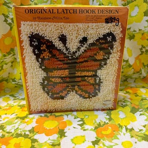 Vintage Old Stock Rainbow Mills Butterfly Latch Hook