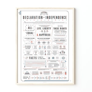 Declaration of Independence Diagrammed Print | Poster for Home | Gift for History Buffs