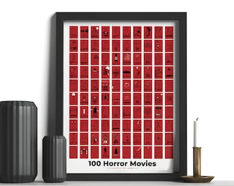 Horror Movies Scratch-Off Poster | Print for Home | Gift for Scary Film Lovers