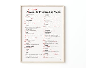 Pop Culture Proofreading Marks Print | Poster for Class or Office | Gift for Grammar Nerds