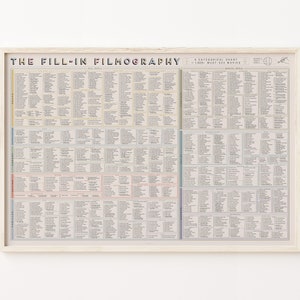 1500 Films Fill-In Print | Poster for Home | Gift for Movie Buffs & Cinephiles