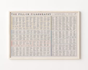 1500 Films Fill-In Print | Poster for Movie Buffs & Cinephiles