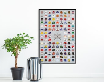 History of Hockey Jerseys/Sweaters Poster | Art for Home | Gift for Sports Fans