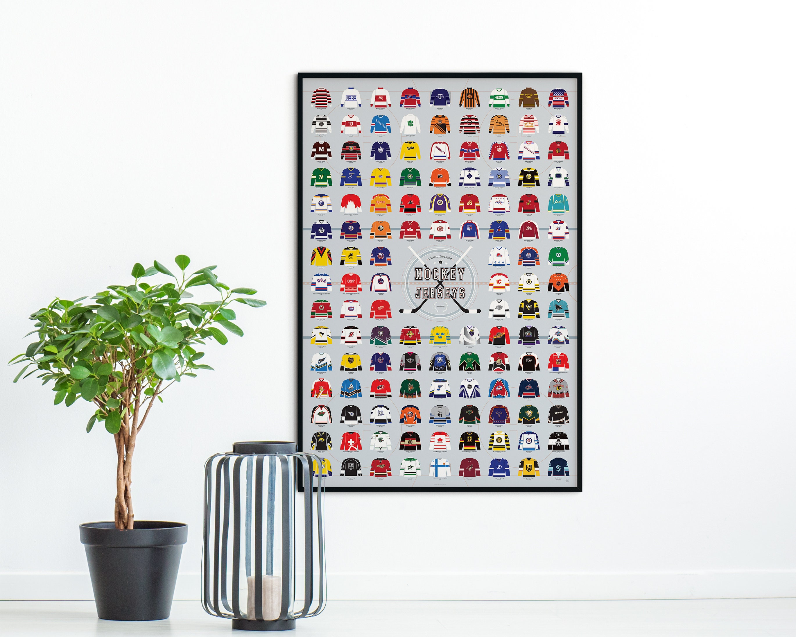 History of Hockey Jerseys/Sweaters Poster | Art for Home | Gift for Sports Fans
