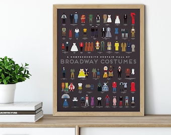 Broadway Costumes Print | Poster for Home | Gift for Musical & Theater Lovers