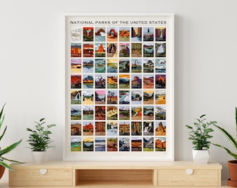 National Parks Scratch-Off Map | Bucket List Travel Poster | Gift for Hikers & Nature Lovers