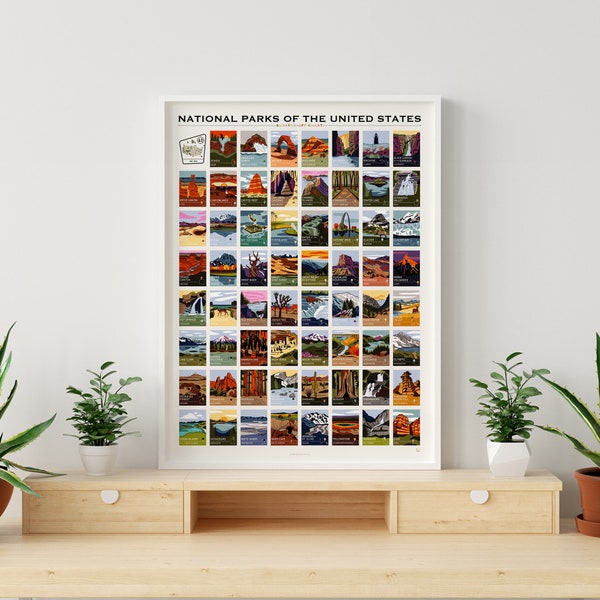 National Parks Scratch-Off Map | Bucket List Travel Poster | Gift for Hikers & Nature Lovers