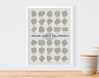 Baseball Stadium Scratch-Off Print | Poster for Home | Gift for Sports Fans