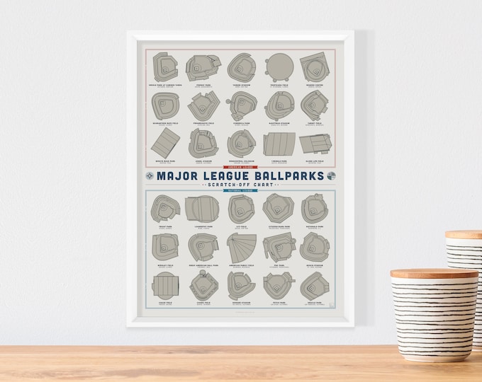 Baseball Stadium Photo Map Framed Ballpark Photo Map major League Baseball Stadium Picture Frame