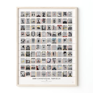 Essential Novels Scratch-Off Print | Poster for Home | Gift for Book & Literature Lovers