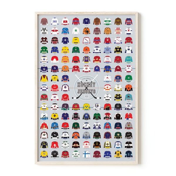 History of Hockey Jerseys Print | Poster for Home | Gift for Sports Fans