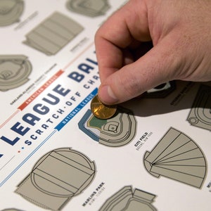 Baseball Stadium Scratch-Off Poster | Wall Art for Home | Perfect for Sports Fans