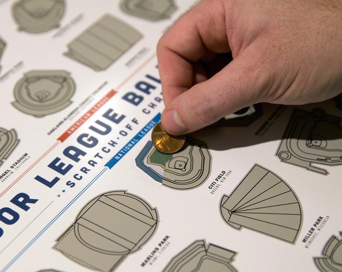 Baseball Stadium Scratch-Off Poster | Sports Fan Wall Art