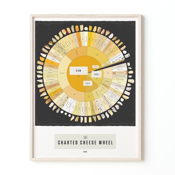 Cheese Varieties Print | Poster for Home | Gift for Foodies & Chefs