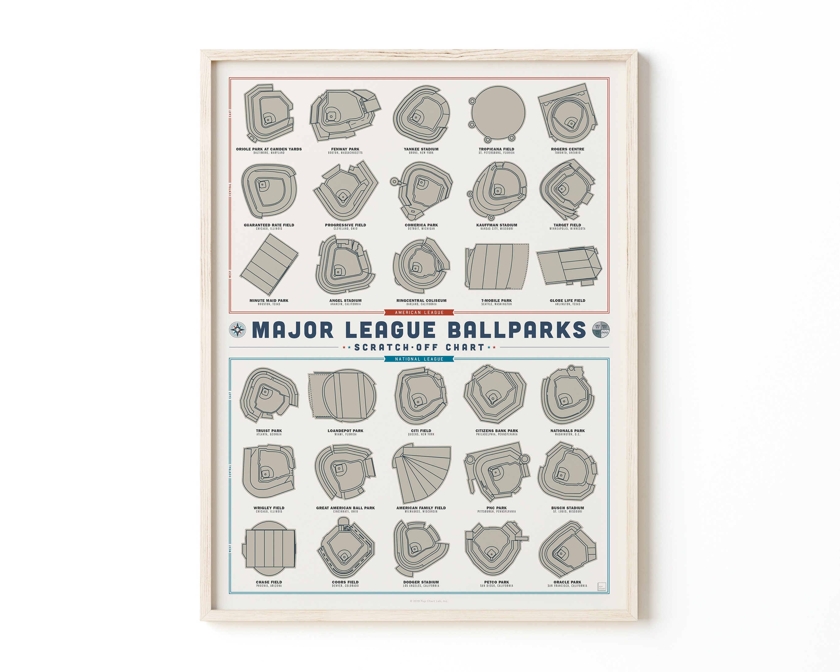 Baseball Stadium Scratch-off Print Poster for Home Gift image photo