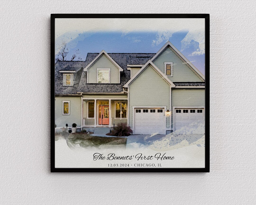Custom Watercolor House Portrait, Personalized Home Wall Art - Etsy