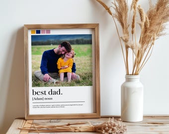 Frame  Dad Definition Print Custom Photo Wall Art For Father Birthday Minimalist Home Decoration
