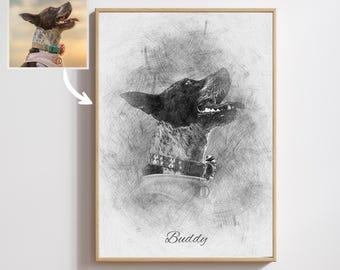Custom Pet Portrait: Personalized Dog Painting on Canvas, Unique Wall Art