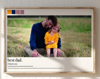 Personalized Dad Definition Photo Print, Floating Frame Wall Art