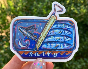 Sardine Tin Vinyl Sticker, Sardine Sticker, Gifts for Chefs, Gift for Cook, Sardine Tin Artwork, Seafood Lover, Seafood Sticker