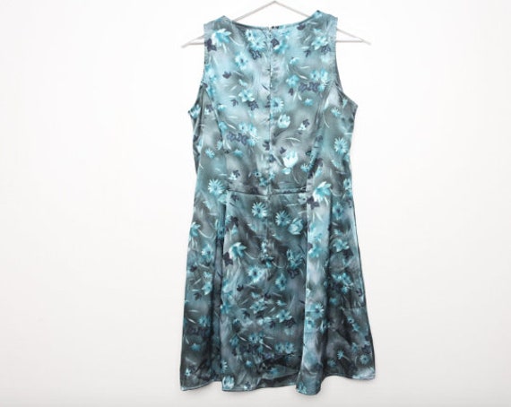 Vintage 1990s y2k teal blue slinky SLIP dress ---… - image 3