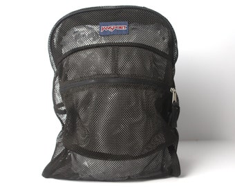 vintage 90s y2k Jansport MESH black daypack CLASSIC hiking biking bag -- great condition