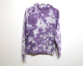 vintage 1990s y2k sweatshirt hoodie lavender wisteria HOODIE slouchy top -- Men's Size Medium
