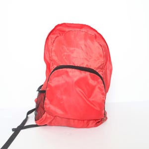 vintage backpack 1980s 90s RED backpack made in the USA nylon RUCKSACK backpack -- Free shipping U.S.A