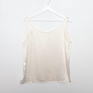 vintage SILKY white/cream CAMISOLE 1990s y2k vintage tank top -- size small medium women&#39;s - FREE shipping U.S.A