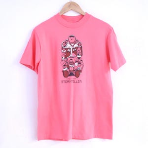 vintage 1980&#39;s NEW MEXICO pueblo Indian STORYTELLER vintage praise pink 1984 t-shirt top shirt womens small -- size small -- Free shipping