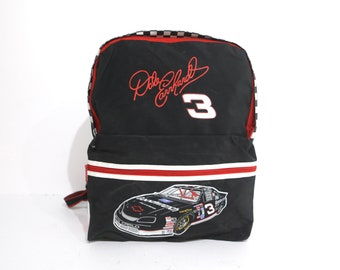 vintage black & RED racking DALE Earnhardt color block 1990s y2k nascar BACKPACK outdoor sports gear -- good condition
