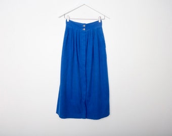 vintage 1980s MAXI royal blue CORDUROY vintage skirt -- size extra small listed