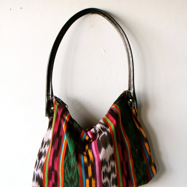 IKAT 90s southwest woven fabric BLUE & GREY purse