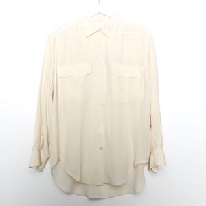 vintage CREAM silk 1990s y2k CREAM vintage boxy silk vintage button down - size small (oversize) - FREE shipping U.S.A