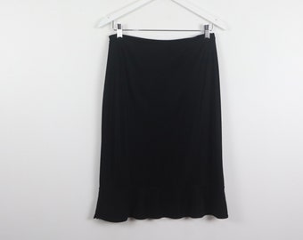 vintage 1990s y2k MIDI spandex stretch SKIRT ruffle bottom vintage women's -- size small listed