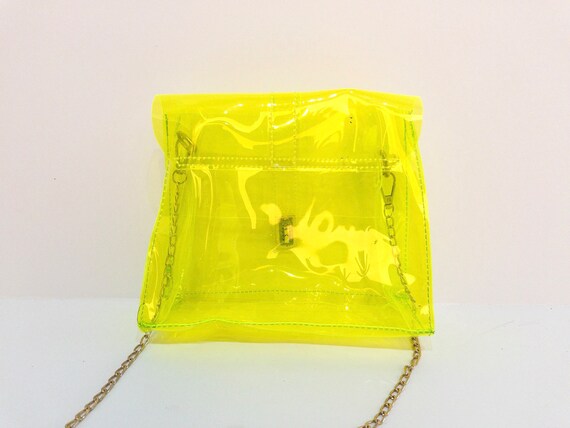 vintage 1990s y2k club kid NEON yellow/green vint… - image 3