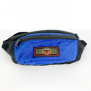 Vintage nylon 80s 90s FANNY pack mutli use packable bag ROYAL blue TEAM sport gear brand image 1