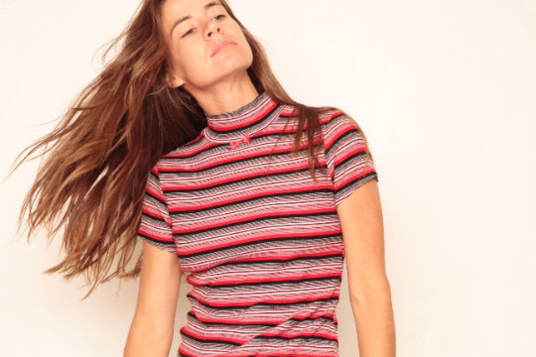 Vintage Turtleneck Striped MOCK Neck 