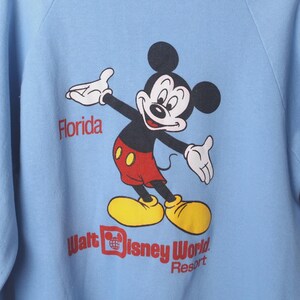 vintage BOXY blue MICKEY mouse crewneck sweatshirt 1980s Disney original FLORIDA vintage sweatshirt -- Size Large -- Free Shipping bild 2